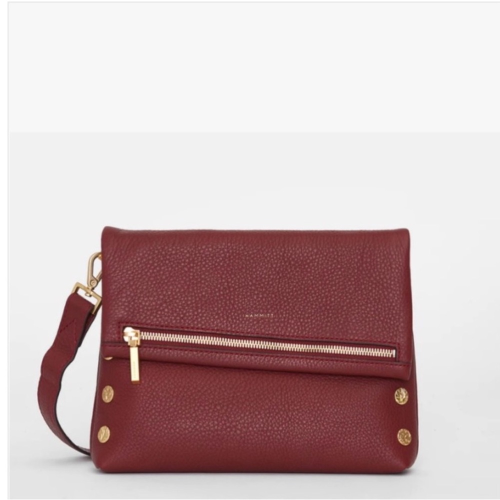 Hammitt Burgundy Crossbody Bag with Gold Accents